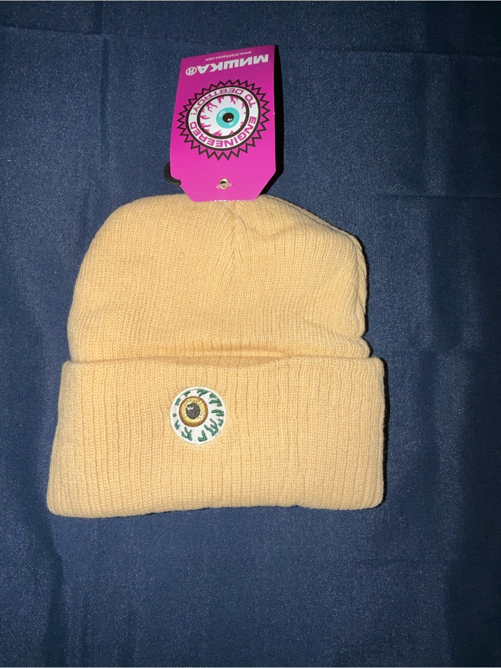 Mishka Keep Watch Khaki Beanie Hat NWT One Size Acrylic - Picture 2 of 6